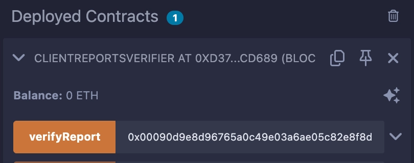 Chainlink DataLink Remix Deployed ClientReportsVerifier Contract